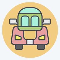 Icon Coupe. related to Vehicle symbol. color mate style. editable vector