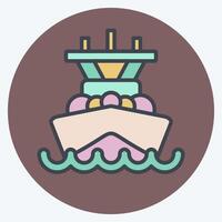 Icon Battleship. related to Vehicle symbol. color mate style. editable vector