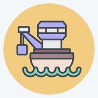 Icon Barge. related to Vehicle symbol. color mate style. editable vector