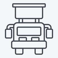 Icon Hook and Ladder Truck. related to Vehicle symbol. line style. editable vector