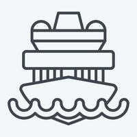Icon Cruise Ship. related to Vehicle symbol. line style. editable vector
