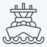 Icon Battleship. related to Vehicle symbol. line style. editable vector