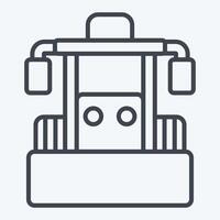 Icon Bulldozer. related to Vehicle symbol. line style. editable vector
