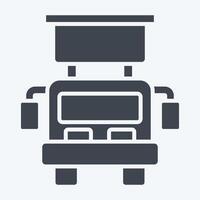 Icon Hook and Ladder Truck. related to Vehicle symbol. glyph style. editable vector