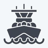 Icon Battleship. related to Vehicle symbol. glyph style. editable vector