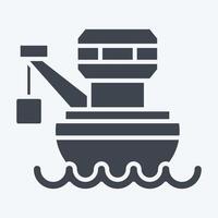 Icon Barge. related to Vehicle symbol. glyph style. editable vector