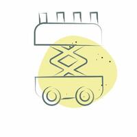Icon Scissor Lift. related to Civil Engineering symbol. Color Spot Style. design editable vector