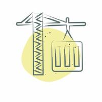 Icon Tower Crane. related to Civil Engineering symbol. Color Spot Style. design editable vector