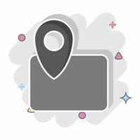 Icon Map. related to Civil Engineering symbol. comic style. design editable vector