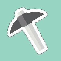 Sticker line cut Mining. related to Civil Engineering symbol. design editable vector