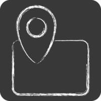 Icon Map. related to Civil Engineering symbol. chalk Style. design editable vector