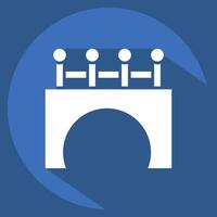 Icon Bridge. related to Civil Engineering symbol. long shadow style. design editable vector