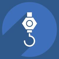Icon Crane. related to Civil Engineering symbol. long shadow style. design editable vector
