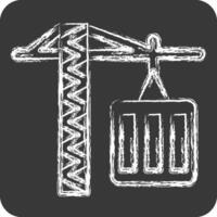 Icon Tower Crane. related to Civil Engineering symbol. chalk Style. design editable vector