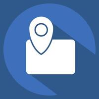 Icon Map. related to Civil Engineering symbol. long shadow style. design editable vector