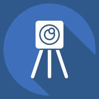 Icon Survey Eng. related to Civil Engineering symbol. long shadow style. design editable vector