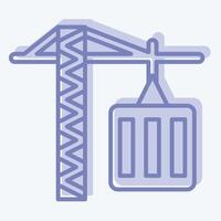 Icon Tower Crane. related to Civil Engineering symbol. two tone style. design editable vector