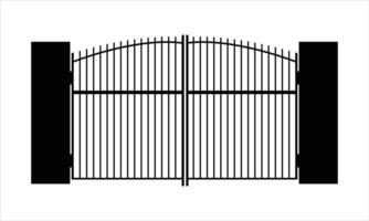 Silhouette of a iron gate vector