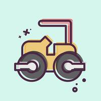 Icon Steam Roller. related to Civil Engineering symbol. MBE style. design editable vector