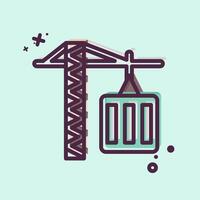 Icon Tower Crane. related to Civil Engineering symbol. MBE style. design editable vector