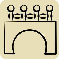 Icon Bridge. related to Civil Engineering symbol. hand drawn style. design editable vector