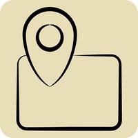 Icon Map. related to Civil Engineering symbol. hand drawn style. design editable vector
