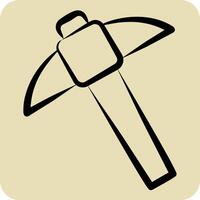 Icon Mining. related to Civil Engineering symbol. hand drawn style. design editable vector