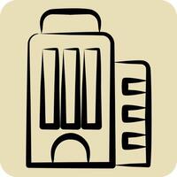 Icon Skyscraper. related to Civil Engineering symbol. hand drawn style. design editable vector