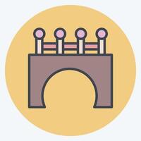 Icon Bridge. related to Civil Engineering symbol. color mate style. design editable vector