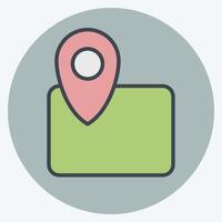 Icon Map. related to Civil Engineering symbol. color mate style. design editable vector