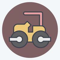 Icon Steam Roller. related to Civil Engineering symbol. color mate style. design editable vector
