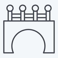 Icon Bridge. related to Civil Engineering symbol. line style. design editable vector