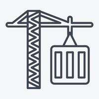 Icon Tower Crane. related to Civil Engineering symbol. line style. design editable vector