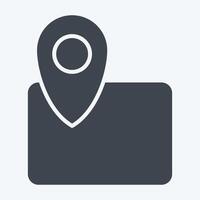 Icon Map. related to Civil Engineering symbol. glyph style. design editable vector