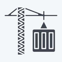Icon Tower Crane. related to Civil Engineering symbol. glyph style. design editable vector