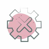 Icon Gear. related to Exclamation symbol. Color Spot Style. design editable vector