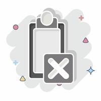 Icon Task. related to Exclamation symbol. comic style. design editable vector