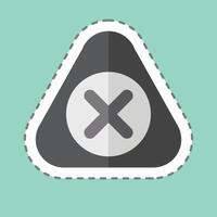 Sticker line cut Warning. related to Exclamation symbol. design editable vector