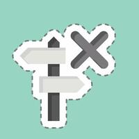 Sticker line cut Guide. related to Exclamation symbol. design editable vector