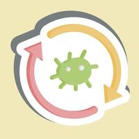 Sticker Cell Reprogramming. related to Bioengineering symbol vector