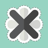 Sticker line cut Error. related to Exclamation symbol. design editable vector