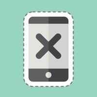 Sticker line cut App. related to Exclamation symbol. design editable vector