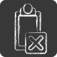 Icon Task. related to Exclamation symbol. chalk Style. design editable vector