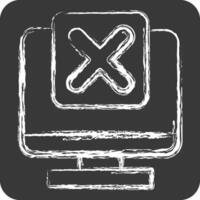Icon System. related to Exclamation symbol. chalk Style. design editable vector