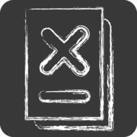 Icon Document. related to Exclamation symbol. chalk Style. design editable vector