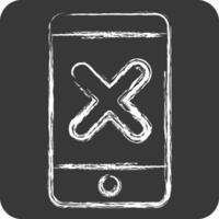 Icon App. related to Exclamation symbol. chalk Style. design editable vector