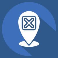 Icon Point. related to Exclamation symbol. long shadow style. design editable vector