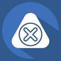 Icon Warning. related to Exclamation symbol. long shadow style. design editable vector