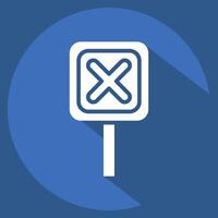 Icon Sign. related to Exclamation symbol. long shadow style. design editable vector
