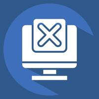 Icon System. related to Exclamation symbol. long shadow style. design editable vector